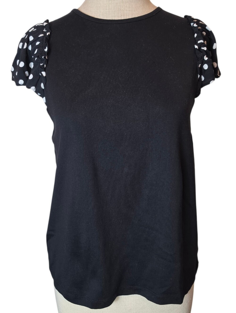 Kate Spade Polka Dot Top Size S Cotton Stretch Fairy Cotton Fairycore Minimalist